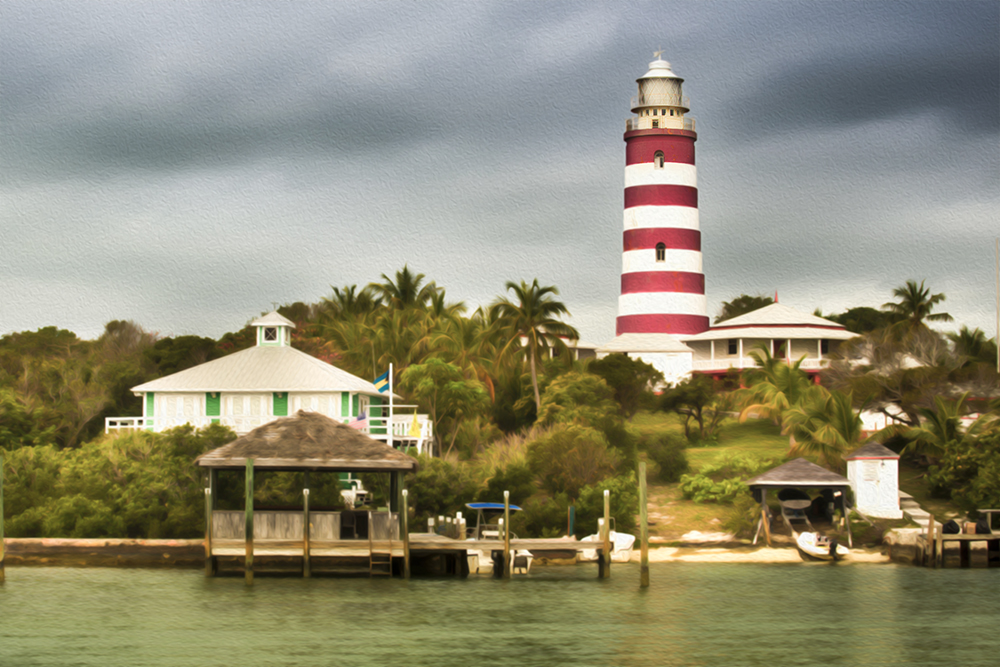 hopetown lighthouse dgital painting